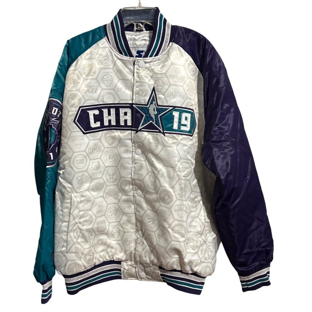Starter NBA Charlotte 2019 All-Star Game Jacket 2XL White Teal Purple